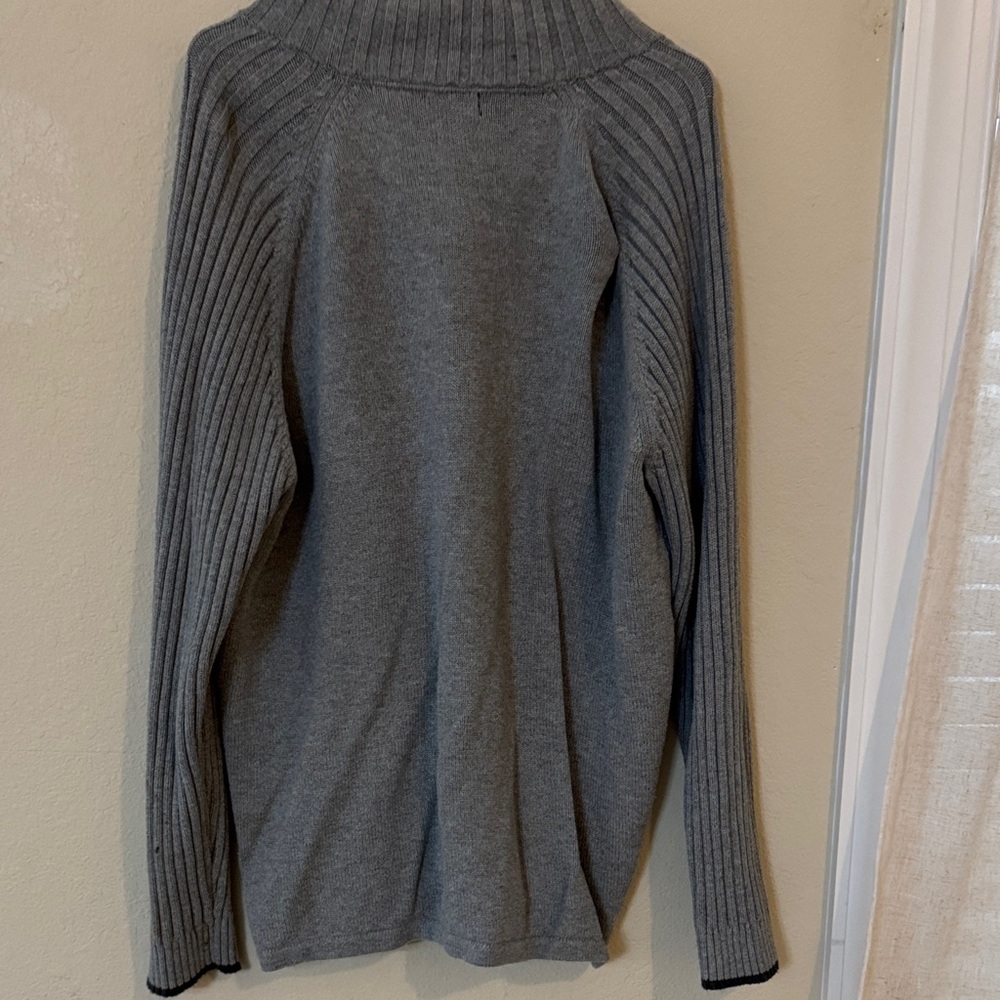 St. John's Bay Men's Charcoal Zip-Up Sweater - Picture 6 of 7